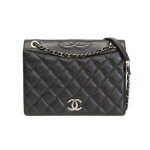 CHANEL Black Leather Shoulder Bag